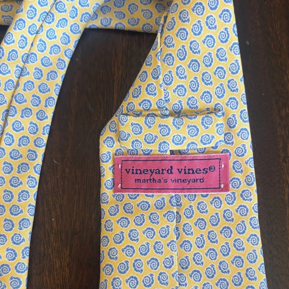 Vineyard Vines Boys Blue and Yellow Paisley Tie